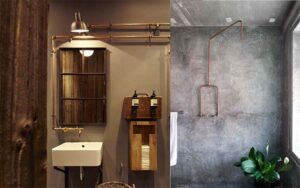 estilo industrial en baños